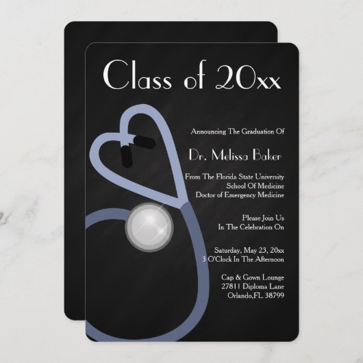 Ankündigung von Stethoscope Medical School Abschlu (Vorne/Hinten)