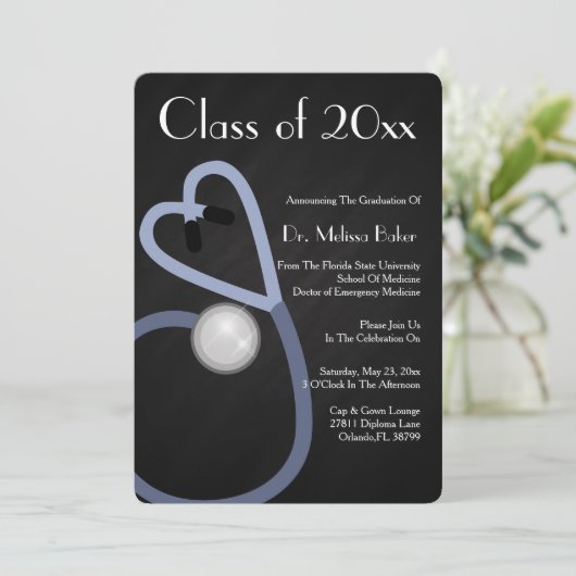 Ankündigung von Stethoscope Medical School Abschlu (Stehend Vorderseite)