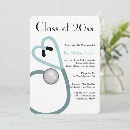 Ankündigung von Stethoscope Medical School Abschlu (Stehend Vorderseite)
