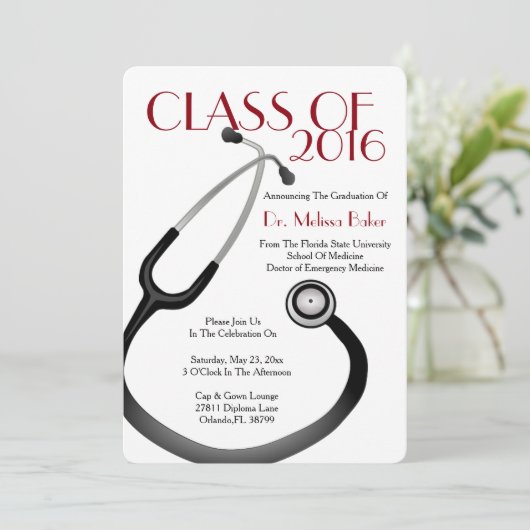 Ankündigung von Stethoscope Medical School Abschlu (Stehend Vorderseite)