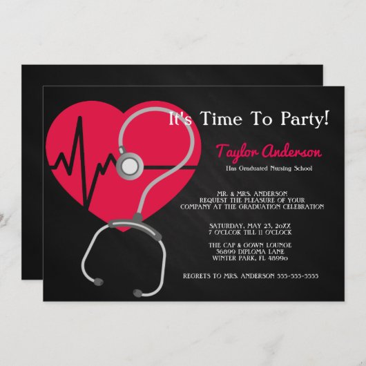 Ankündigung von Stethoscope Nursing School Abschlu (Vorne/Hinten)