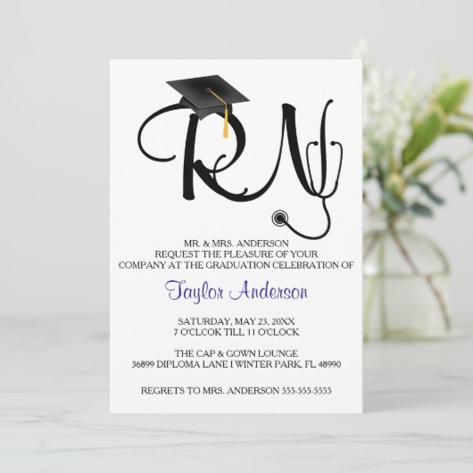 Ankündigung von Stethoscope Nursing School Abschlu (Stehend Vorderseite)