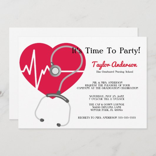 Ankündigung von Stethoscope Nursing School Abschlu (Vorne/Hinten)