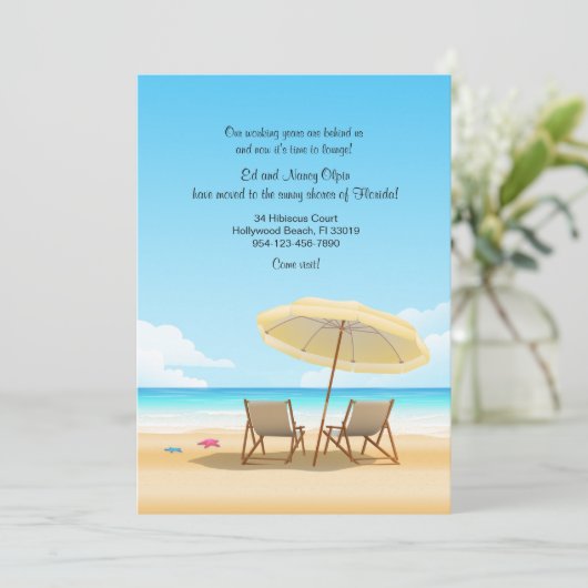 Ankündigung von Strandstühlen (Stehend Vorderseite)