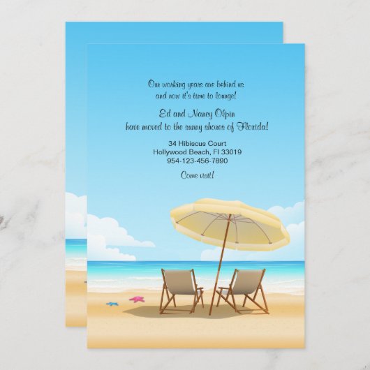 Ankündigung von Strandstühlen (Vorne/Hinten)