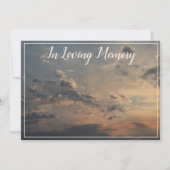 Ankündigung von Sunset Clouds Memorial Service (Vorderseite)