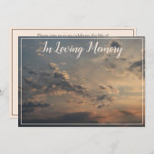 Ankündigung von Sunset Clouds Memorial Service (Vorne/Hinten)