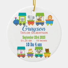 Ankündigung von süße Tier Train Baby Keramik Ornament