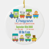 Ankündigung von süße Tier Train Baby Keramik Ornament (Hinten)