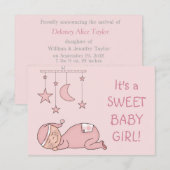 Ankündigung von Sweet Baby Girl Birth (Vorne/Hinten)