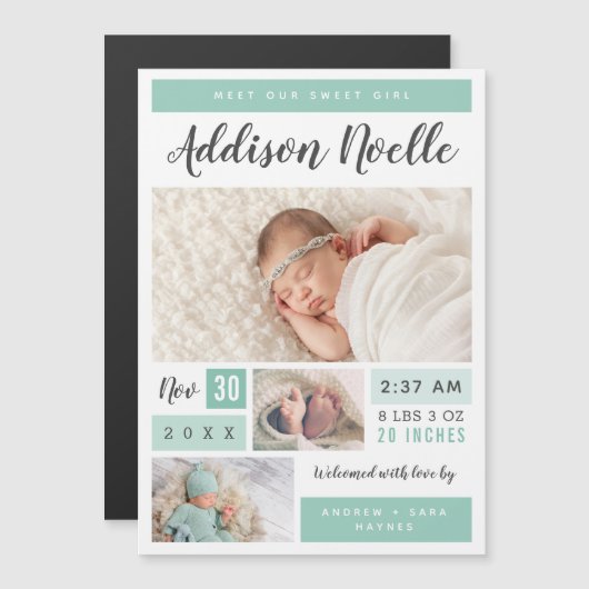 Ankündigung von Sweet Girl Magnetic Foto (Vorne/Hinten)