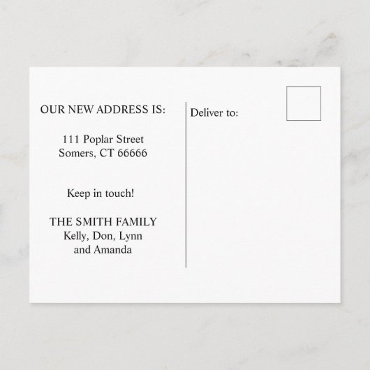 Ankündigung von Sweet Zuhause Moving (Rückseite)