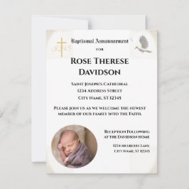 Ankündigung von Taufen Foto