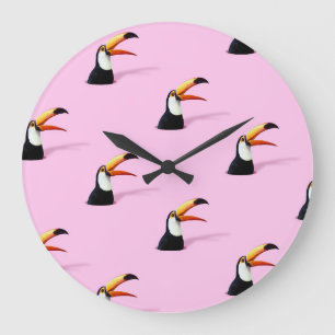 Ankündigung von Toucan: Tropical Pink Paradise Große Wanduhr