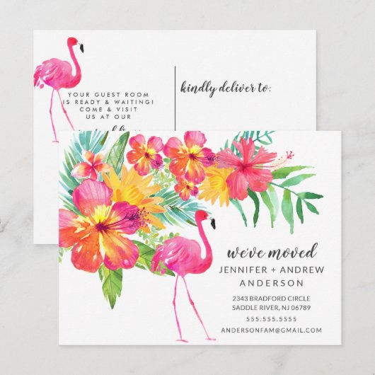 Ankündigung von "Tropical Pink Flamingo Moving" (Vorne/Hinten)