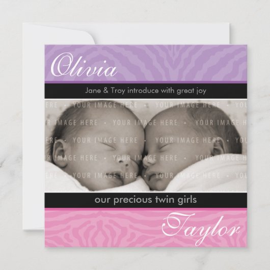 ANKÜNDIGUNG VON TWINS BABY: Harmonie (Vorderseite)