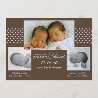 Ankündigung von Twins Boy and Girl Birth