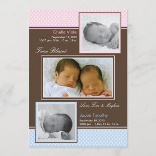 Ankündigung von Twins Boy and Girl Birth