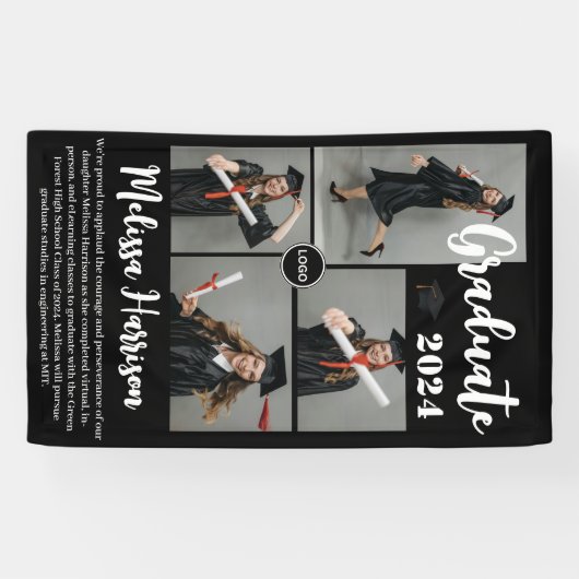 Ankündigung von Uni-Logo-Graduate-FotoCollage Banner (Horizontal)