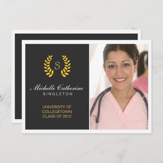 Ankündigung von University Black & Gold Abschluss (Vorne/Hinten)
