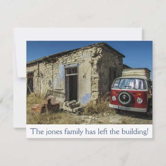 Ankündigung von Verfall und Van-Moving (Vorderseite)