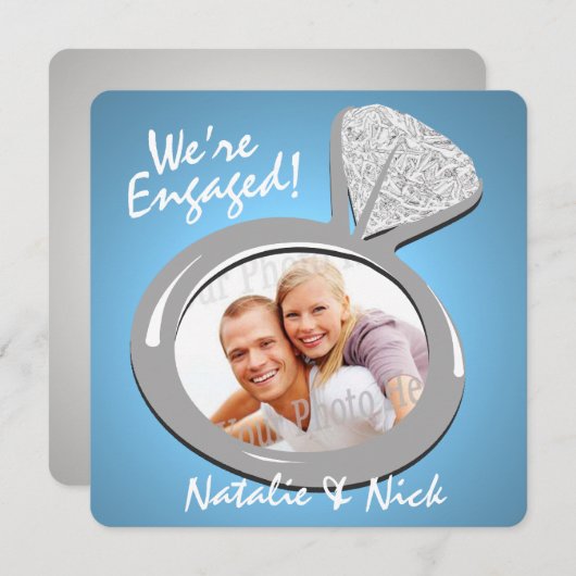 Ankündigung von Verlobung Ring Foto (Vorne/Hinten)