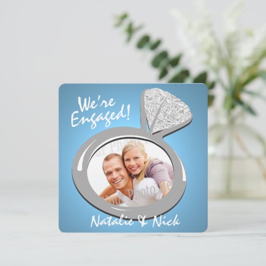 Ankündigung von Verlobung Ring Foto (Stehend Vorderseite)