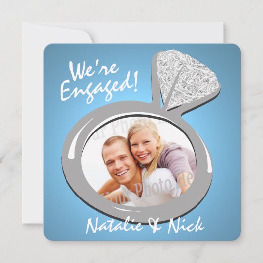 Ankündigung von Verlobung Ring Foto (Vorderseite)