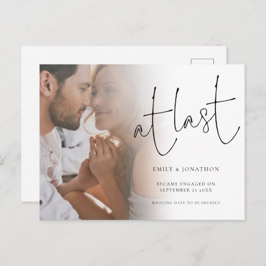Ankündigung von Verlobungen im letzten Foto Postkarte (Vorne/Hinten)