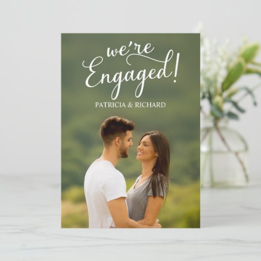 Ankündigung von Verlobungen und Save the Date (Stehend Vorderseite)