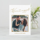 Ankündigung von Verlobungen und Save the Date Foto (Stehend Vorderseite)