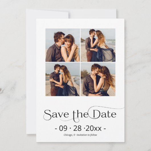 Ankündigung von Verlobungen und Save the Date Foto (Rückseite)