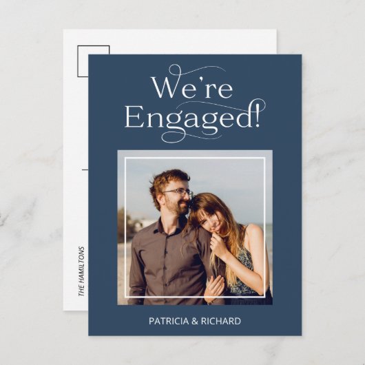 Ankündigung von Verlobungen und Save the Date Foto Postkarte (Vorne/Hinten)