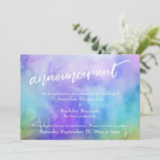 Ankündigung von verspäteter Hochzeitsfeige (Stehend Vorderseite)