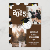 Ankündigung von Volleyball Abschluss Sports Brown (Vorne/Hinten)