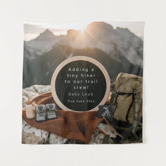 Ankündigung von Wander-Themed Schwangerschaft Wandteppich (Vorderseite)