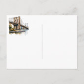 Ankündigung von Watercolor Brooklyn Bridge Moving (Rückseite)