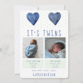 Ankündigung von "Watercolor Hearts Twins Boys" (Vorderseite)