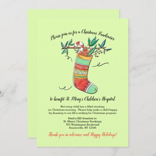 Ankündigung von Weihnachts-Fundraiser (Vorne/Hinten)