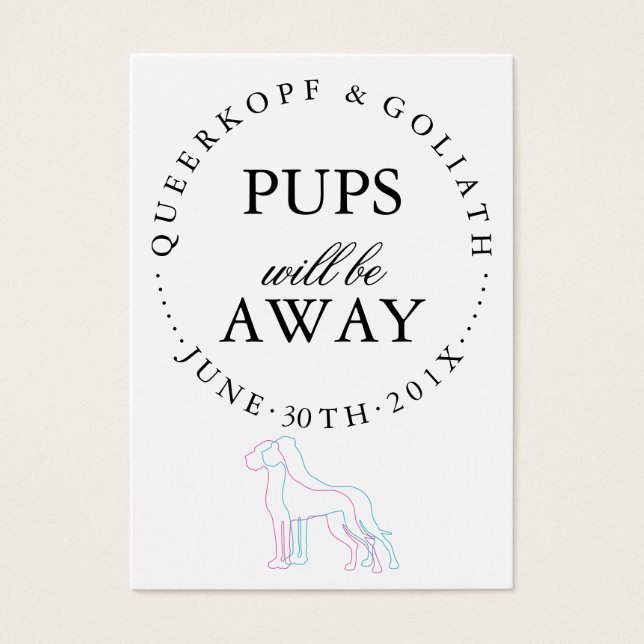 Ankündigung von Welpen (Vorderseite)