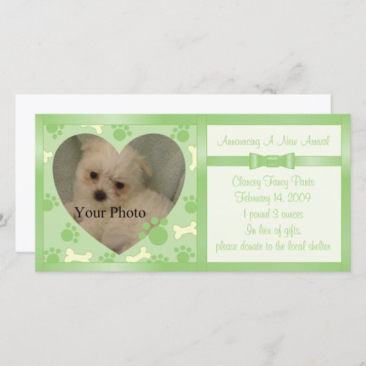 Ankündigung von Welpen (Vorne/Hinten)