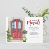 Ankündigung von Weve Moved Watercolor Red Door (Stehend Vorderseite)