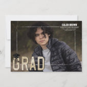 Ankündigung von White Border Grad Abschluss Foto (Vorderseite)