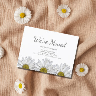 Ankündigung von White Daisis floral rustikaler Bew Postkarte