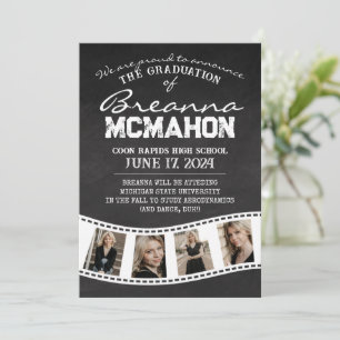 Ankündigung von White Filmstrip Chalkboard Abschlu