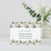 Ankündigung von White Floral Magnolias Script Movi (Stehend Vorderseite)