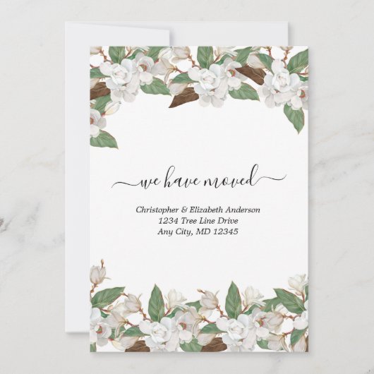 Ankündigung von White Floral Magnolias Script Movi (Vorderseite)