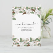 Ankündigung von White Floral Magnolias Script Movi (Stehend Vorderseite)