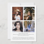 Ankündigung von White Lila Confetti Abschluss (Rückseite)