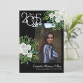 Ankündigung von White Rose Black Foto Abschluss (Stehend Vorderseite)